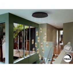 Iliada Lámpara 13l Negro Oro D70 de Schuller