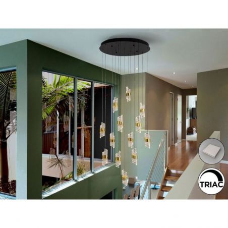 Iliada Lámpara 13l Negro Oro D70 de Schuller