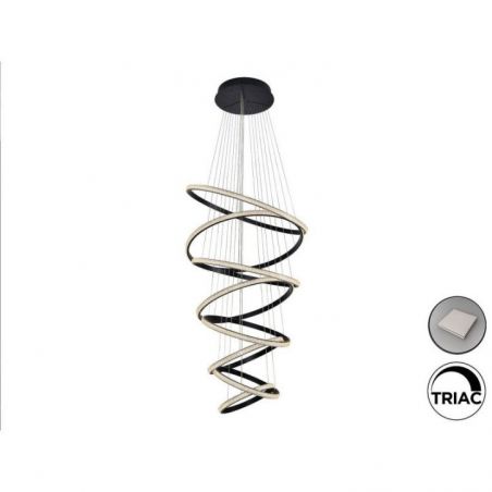 Ring Lámpara 8 Aros Negro 3000k Dimable de Schuller