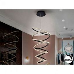 Ring Lámpara 8 Aros Negro 3000k Dimable de Schuller