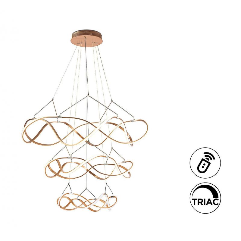 Molly Lámpara 3 Aros 110d Oro Rosa Dim de Schuller