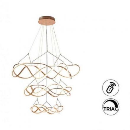 Molly Lámpara 3 Aros 110d Oro Rosa Dim de Schuller