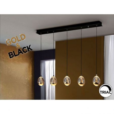 Rocio Lámpara 5l Negro Oro de Schuller