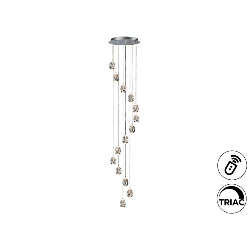 Rocio Gran Lámpara 14l Cromo 5m Dimable de Schuller