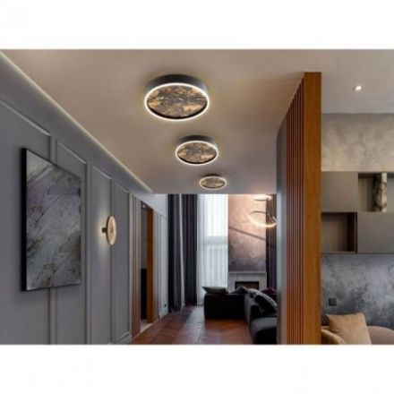 Stone Plafón Led Cct Negro 40d de Schuller