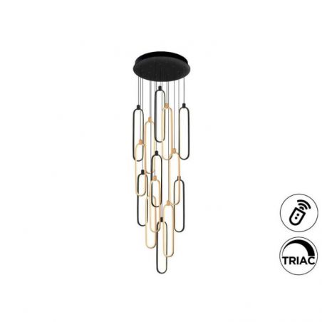 Colette Lámpara 14l Negro Oro Rosa Dim de Schuller