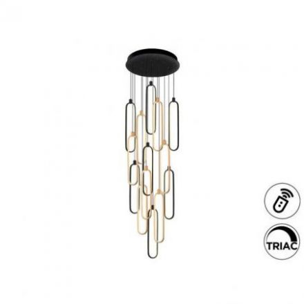 Colette Lámpara 14l Negro Oro Rosa Dim de Schuller