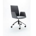 Vela, silla ejecutivo respaldo medio con reposabrazos revestido, base de 5 radios giratorios sobre ruedas, altura regulable