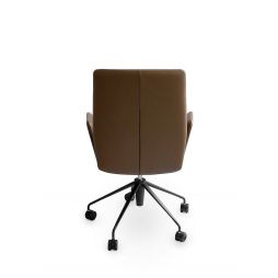 Vela, silla ejecutivo respaldo medio con reposabrazos revestido, base de 5 radios giratorios sobre ruedas, altura regulable