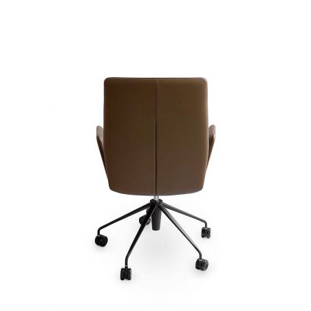 Vela, silla ejecutivo respaldo medio con reposabrazos revestido, base de 5 radios giratorios sobre ruedas, altura regulable