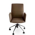 Vela, silla ejecutivo respaldo medio con reposabrazos revestido, base de 5 radios giratorios sobre ruedas, altura regulable