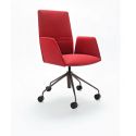 Vela, silla ejecutivo respaldo medio con reposabrazos revestido, base de 5 radios giratorios sobre ruedas, altura regulable