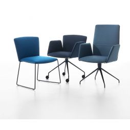 Vela, silla 'visitors' respaldo bajo, base de patín