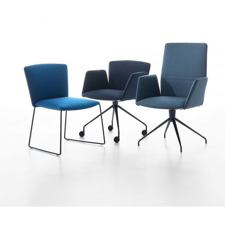 Vela, silla 'visitors' respaldo bajo, base de patín