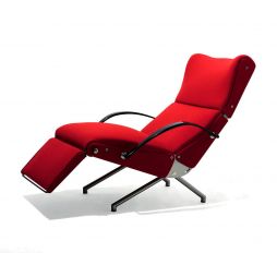 P40, sillón relax, base de metal pintado de color negro