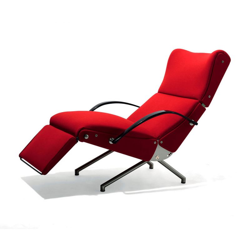 P40, sillón relax, base de metal pintado de color negro