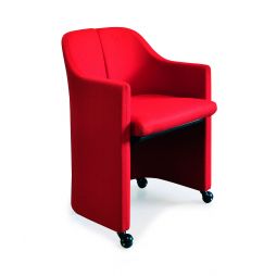 S142, butaca alta sobre ruedas completamente acolchada y tapizada