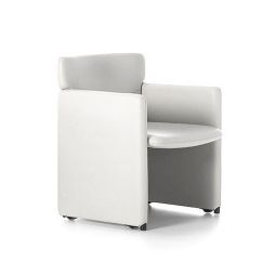 PS148, butaca baja con ruedas, completamente tapizada y revestida (recomendada para mesas bajas)