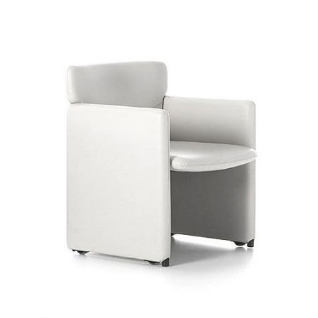 PS148, butaca baja con ruedas, completamente tapizada y revestida (recomendada para mesas bajas)