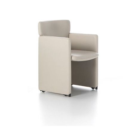 S148, butaca alta con ruedas completamente tapizada y revestida