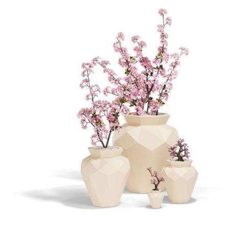 Maceta de doble pared Hanami en plástico colección Origami de Vondom
