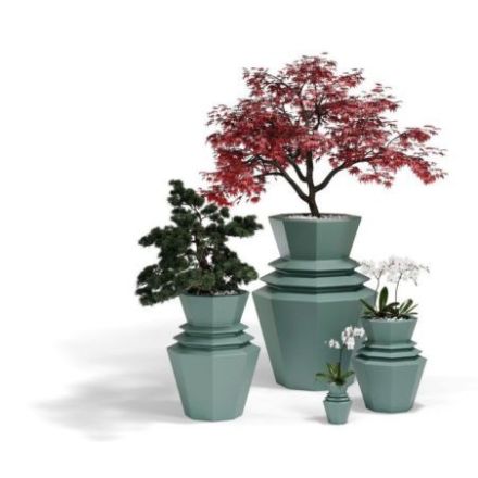 Maceta Hinoki de doble pared colección Origami de Vondom