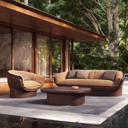 Sofá Luna con un cómodo acolchado para exterior de Vondom