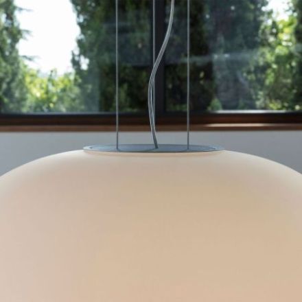 Lámpara de suspensión Cotton Sp1 D50 de Ideal Lux pantalla Azul Marino