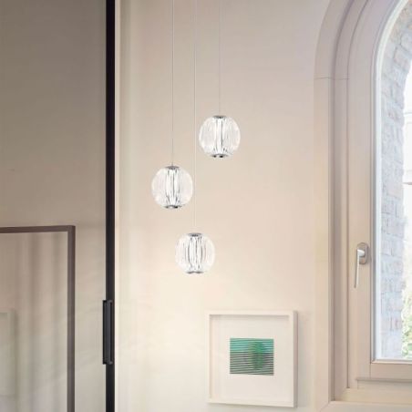 Lámpara de suspensión Diamond Sp3 de Ideal Lux pantalla Azul Marino
