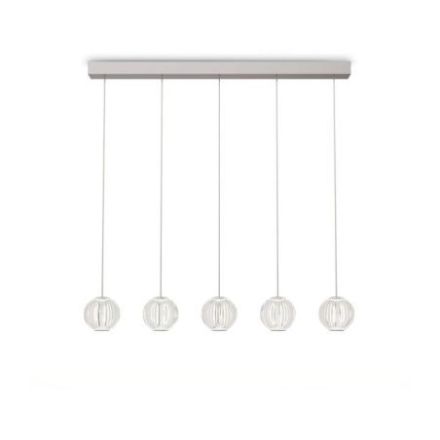 Lámpara de suspensión Diamond Sp5 de Ideal Lux pantalla Azul Marino