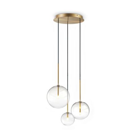 Lámpara de suspensión Equinoxe Sp3 de Ideal Lux pantalla Rosa Pálido