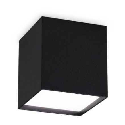 Plafón Kubiko Pl Nero de Ideal Lux pantalla Turquesa