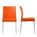Silla de diseño Ice de Pedrali, color naranja