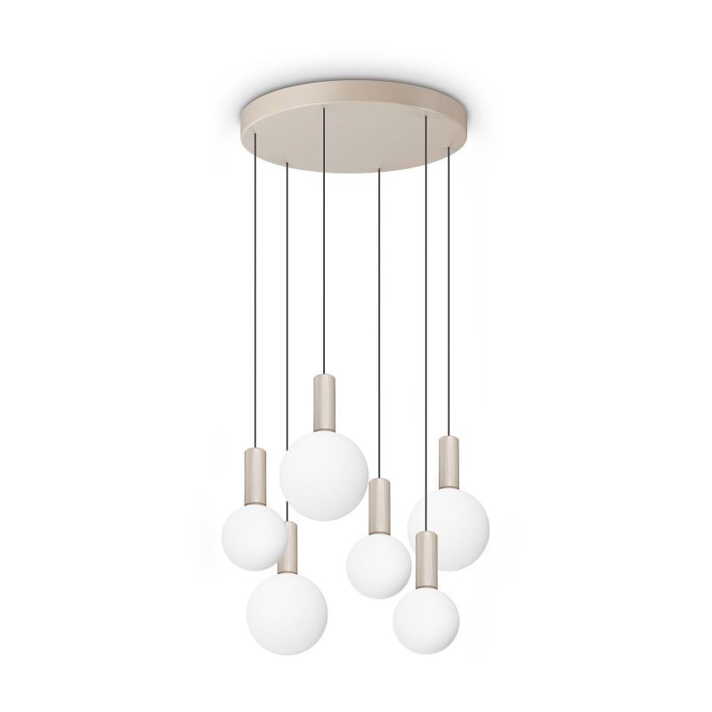 Lámpara de suspensión Odeon Sp6 Round de Ideal Lux pantalla Azul Marino