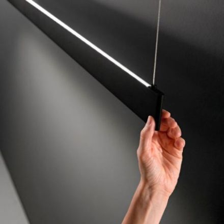 Lámpara de suspensión Steel Sp2 D09 Bi-emission Accent de Ideal Lux pantalla Azul Marino