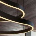 Lámpara de suspensión Waves-2 Sp de Ideal Lux pantalla Azul Marino