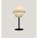 Hotel M de Luzifer LZF base negro mate pantalla Blanco Marfil encendida