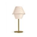 Lámpara de mesa Hotel M de Luzifer LZF base dorada pantalla Blanco Marfil apagada