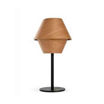 Lámpara de mesa Hotel M de Luzifer LZF base negro mate pantalla Cereza Natural apagada