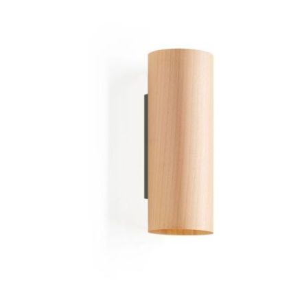 Aplique Romanica de Luzifer LZF base negro mate pantalla Haya Natural apagada