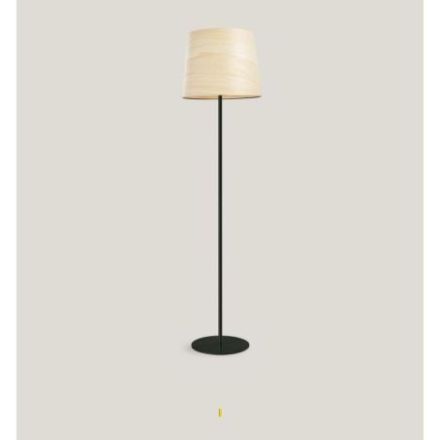 Lámpara de pie Zeta de Luzifer LZF base negro mate encendida