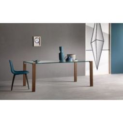 Mesa Livingstand Wood Leg de Tonelli Design cristal