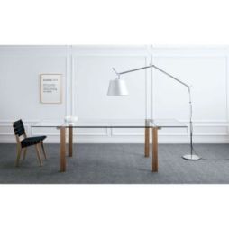 Mesa extensible Livingstone Wood Leg de Tonelli Design cristal
