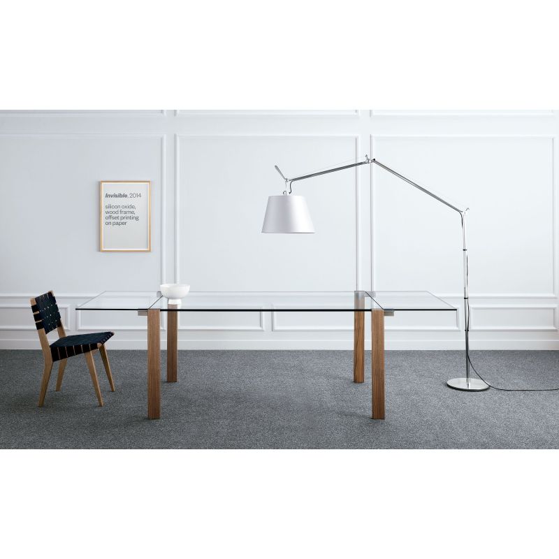 Mesa extensible Livingstone Wood Leg de Tonelli Design cristal Mesa extensible Livingstone Wood Leg de Tonelli Design cristal