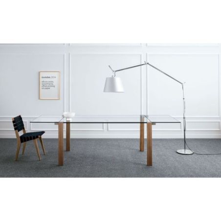 Mesa extensible Livingstone Wood Leg de Tonelli Design cristal