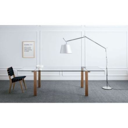 Mesa extensible Livingstone Wood Leg de Tonelli Design cristal