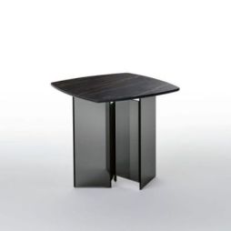 Mesa auxiliar Metropolis Ceramic de Tonelli Design cristal fumé