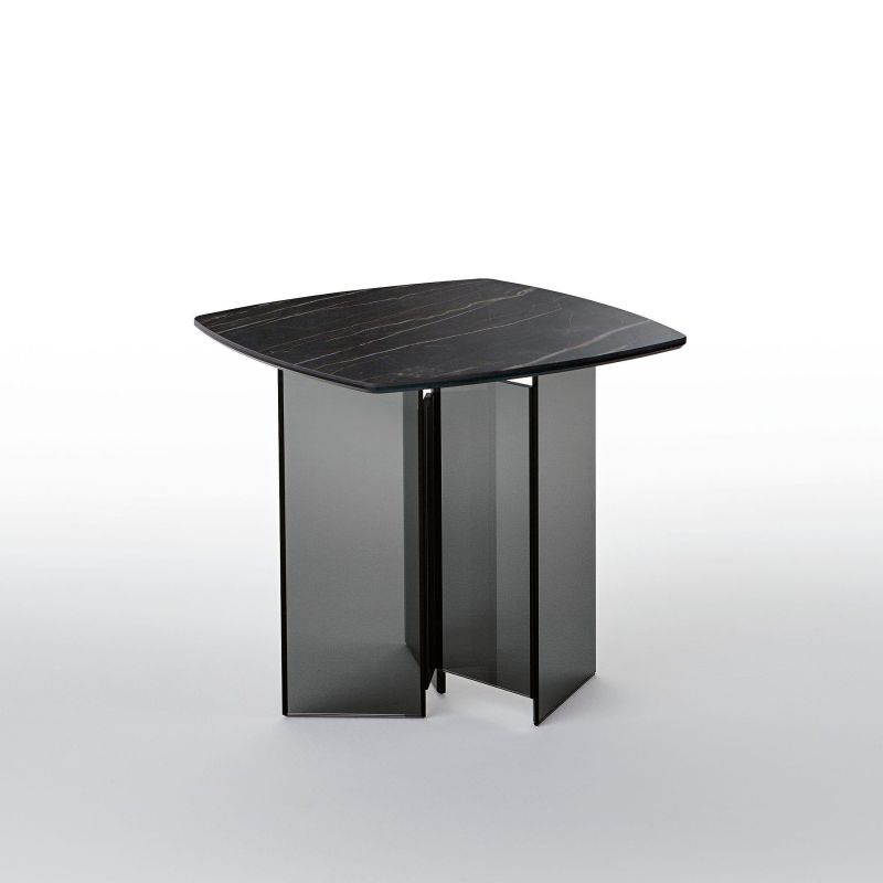 Mesa auxiliar Metropolis Ceramic de Tonelli Design cristal fumé