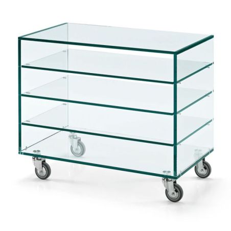 Carrito bar Grattacielo Fix de Tonelli Design cristal