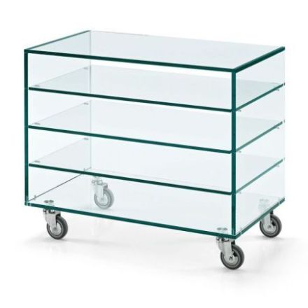 Carrito bar Grattacielo Fix de Tonelli Design cristal
